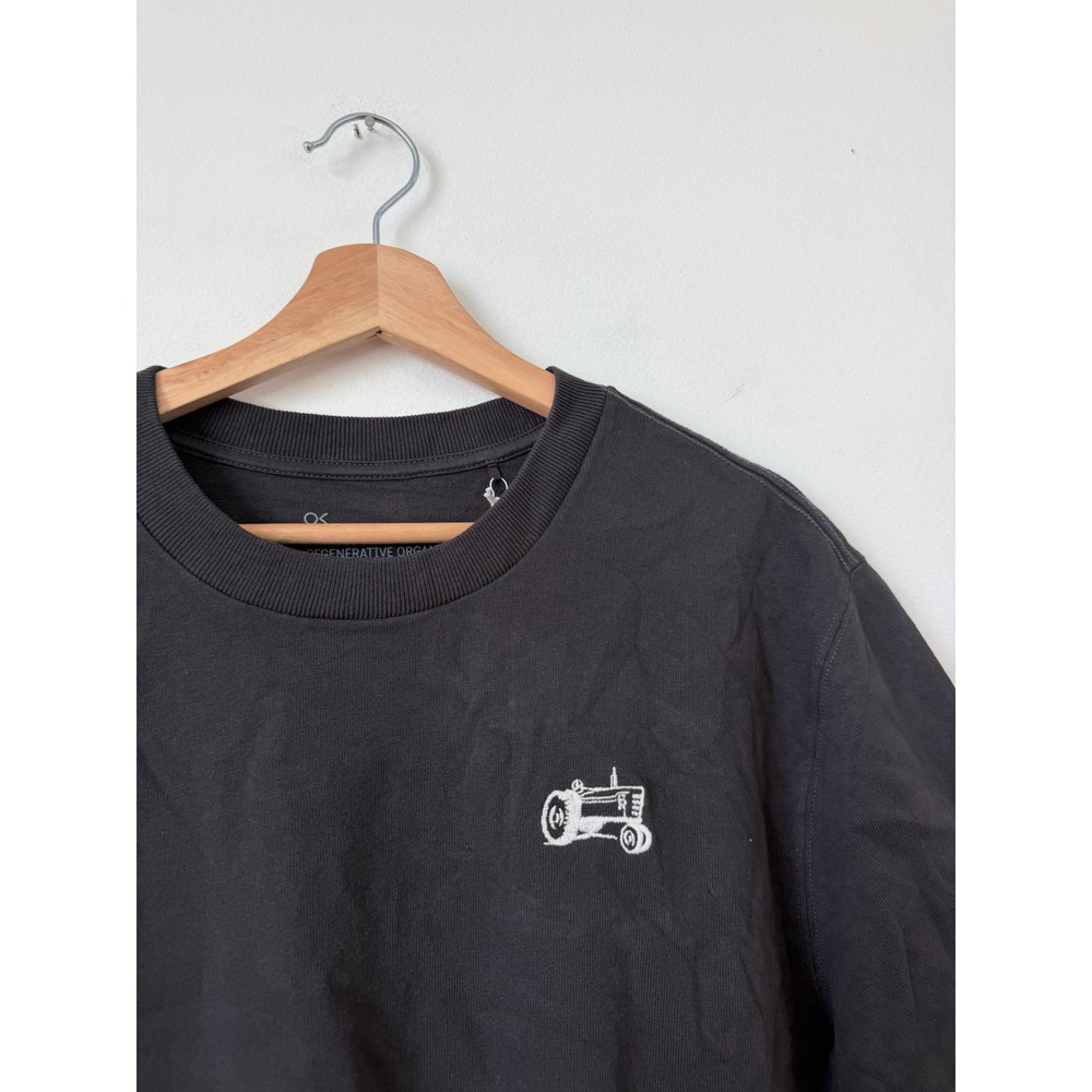 Outerknown The S/S Big Heavy Tee – Black Embroidered Tractor – Men's Large NWT - Picture 2 of 5